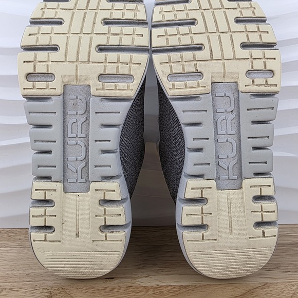 Kuru Flex Via Sneakers Womens 8.5 Dove Gray Pale Lime Athletic Walking Shoes‎